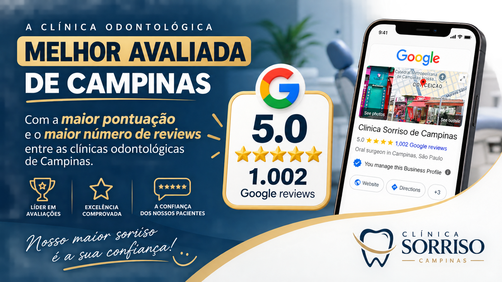 Clínica melhor avaliada de Campinas